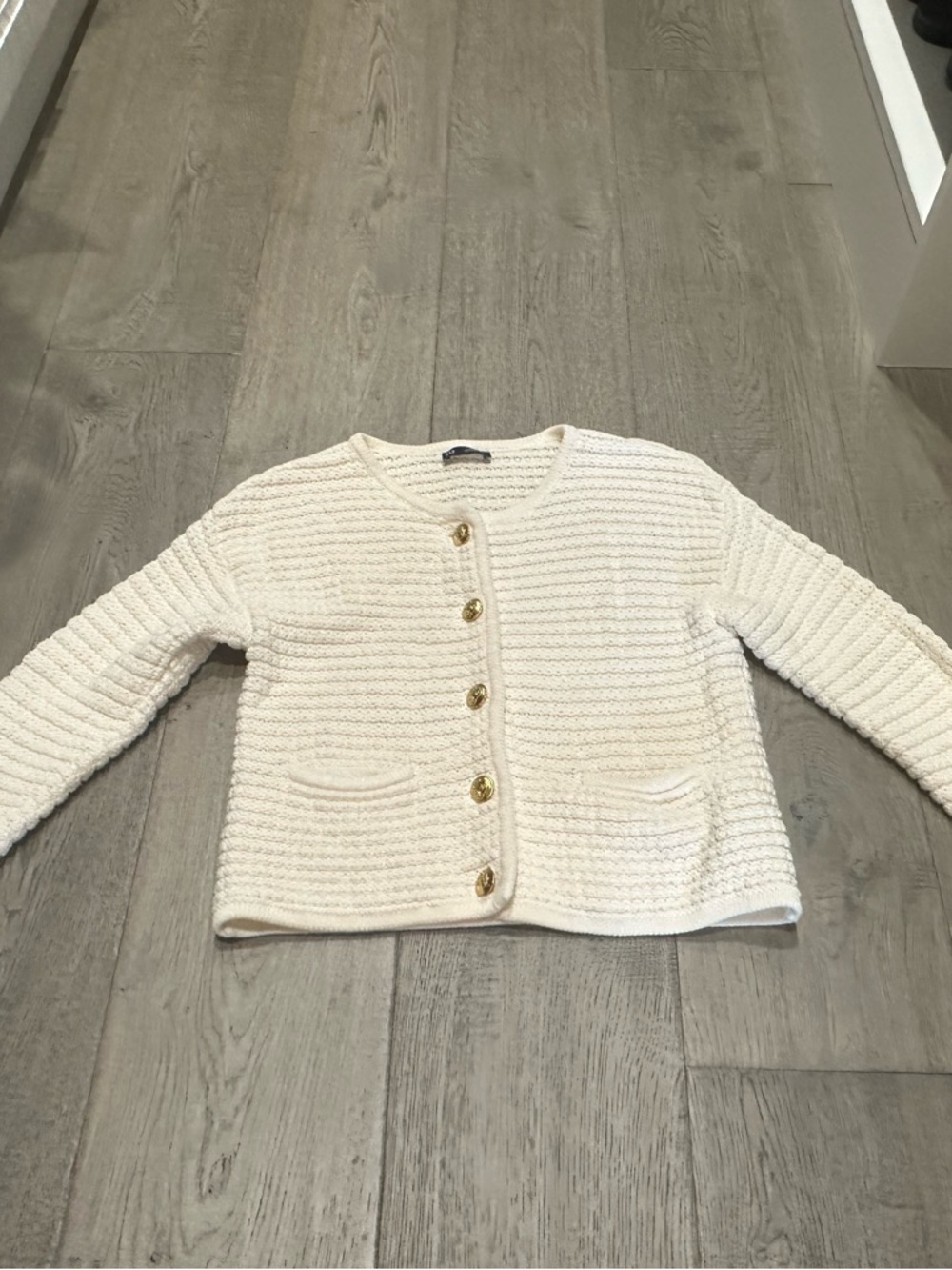 100% Cotton Textured Sweater Jacket petite XS - Picture 7 of 14